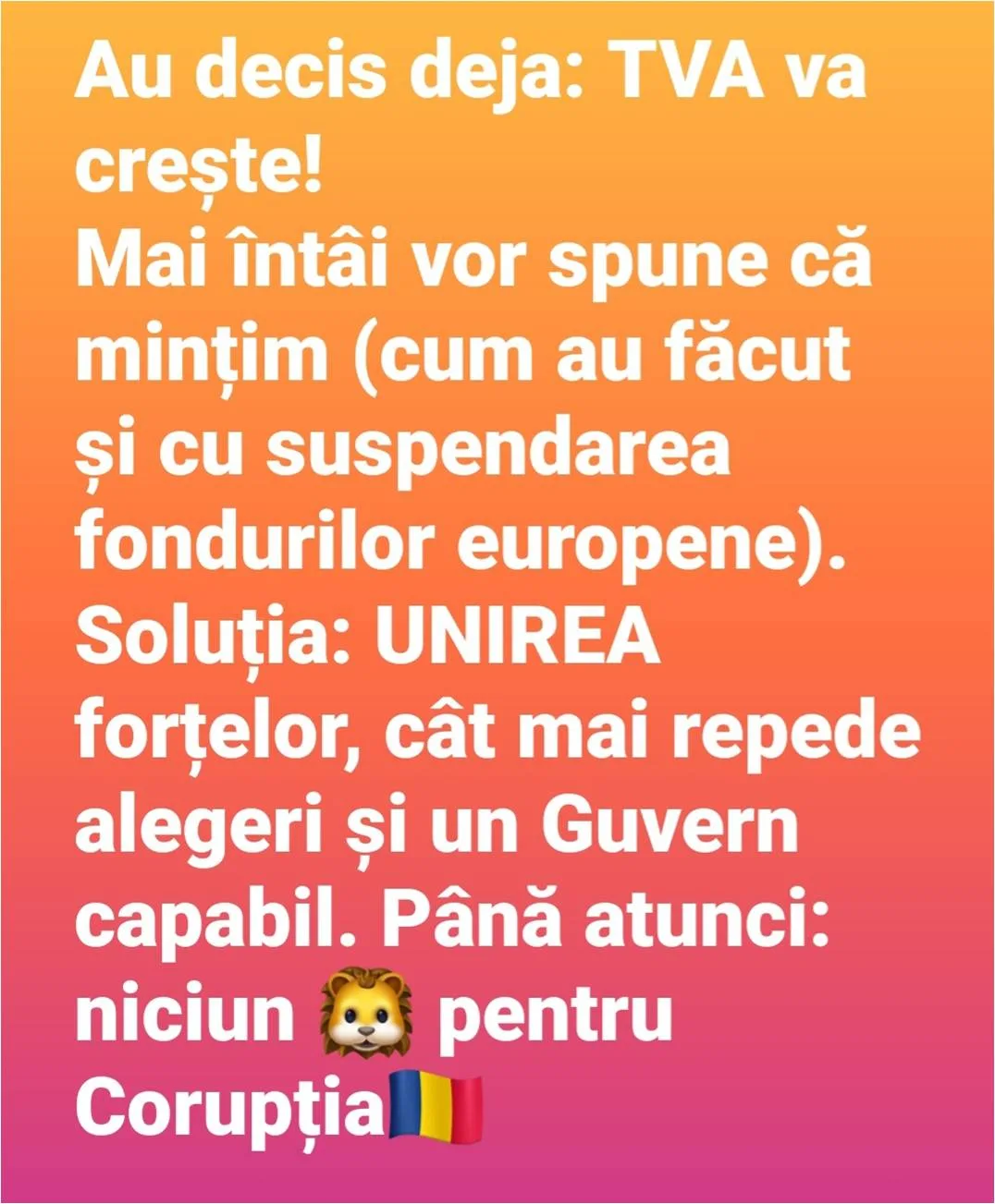 , George Simion aruncă bomba! Spune că TVA va crește, TransilvaniaTV.ro