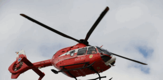 Motociclist preluat de elicopterul SMURD
